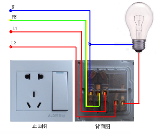 带绳子的开关怎么接线