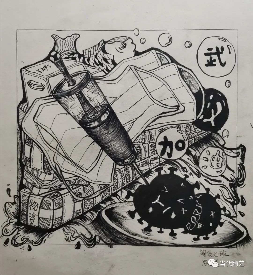 陶瓷线描画